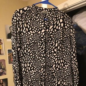 ASOS Black and White Grandpa Collar Shirt